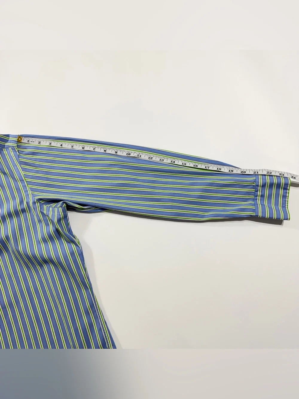 Polo Ralph Lauren Regent Blue Green white Striped Shirt 15